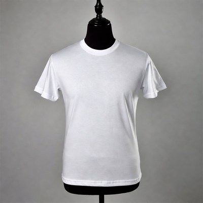 White T-Shirt on Black Mannequin