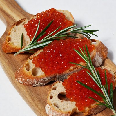 Salmon Roe on Toasted Bread
