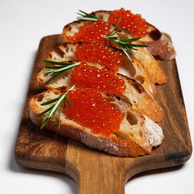 Salmon Roe on Toasted Bread