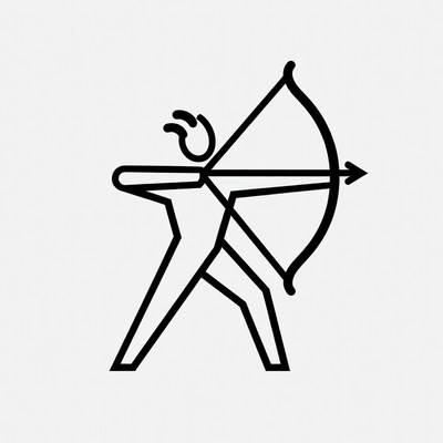 Archer shooting bow illustration
