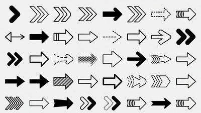 Variety of Black Arrow Icons