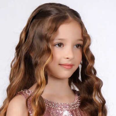 Girl with wavy brown hair