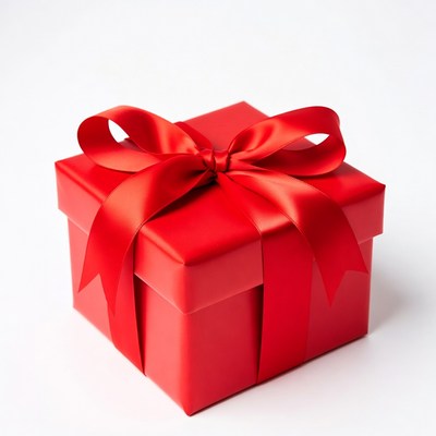 Red gift box with bow