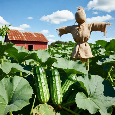 Scarecrow in Cucumber Field