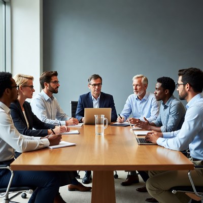 Diverse team in business meeting