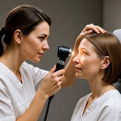 Doctor Examining Patient's Eyes