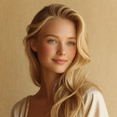 Beautiful blonde woman portrait
