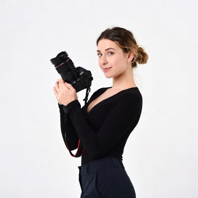 Woman holding camera