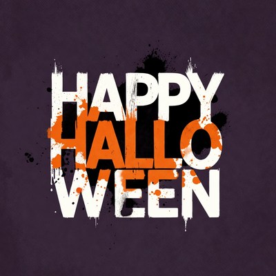 Happy Halloween Text Illustration