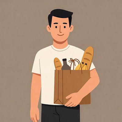 Man holding grocery bag