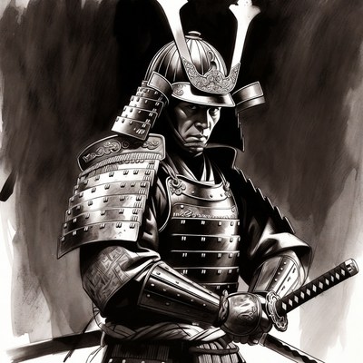 Samurai Warrior Holding Swords
