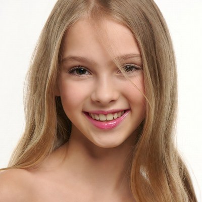 Smiling blonde girl portrait