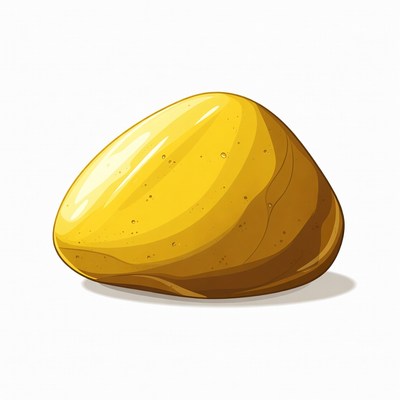 Shiny Yellow Cartoon Rock