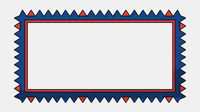 Red Blue Zigzag Frame Border