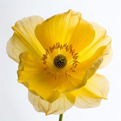 Yellow Poppy Flower Closeup