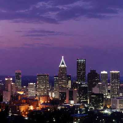 Atlanta skyline at dusk