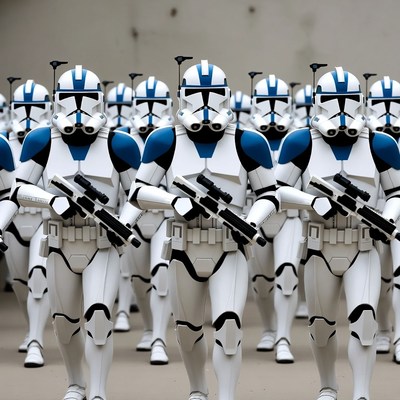 Clone Troopers Standing in Formation