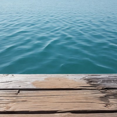 Wooden pier over turquoise water