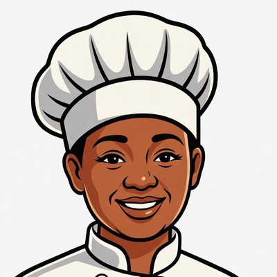 Smiling African-American chef illustration