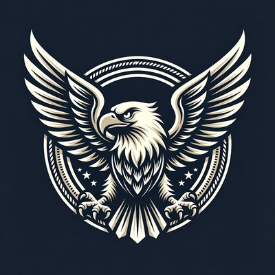 Bald Eagle in Circle Emblem