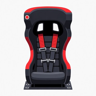 Red Racing Car Seat Illustration