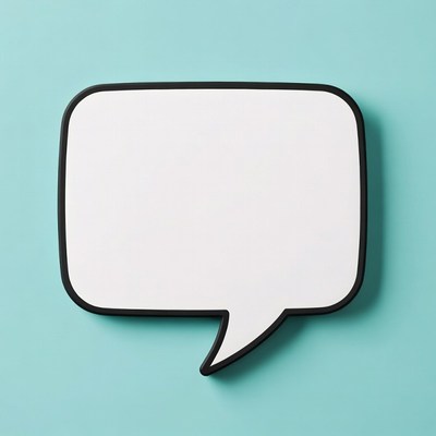 Blank speech bubble on turquoise
