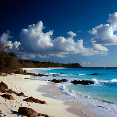 Tropical beach with turquoise waves