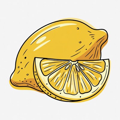 Sliced Lemon Illustration