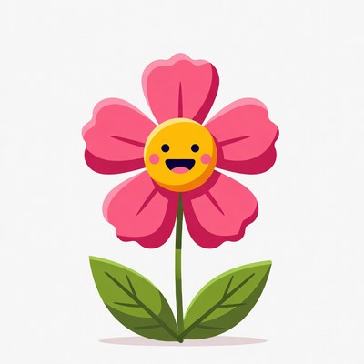 Happy pink flower illustration