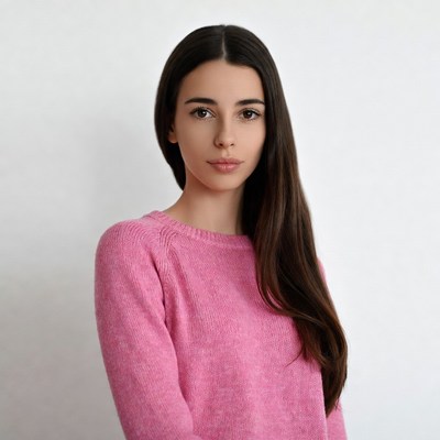 Woman in pink sweater