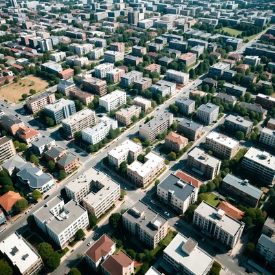 Aerial View of Urban Cityscape