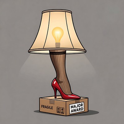 Leg Lamp in Red Heel on Box