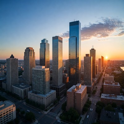 Dallas skyline at sunset