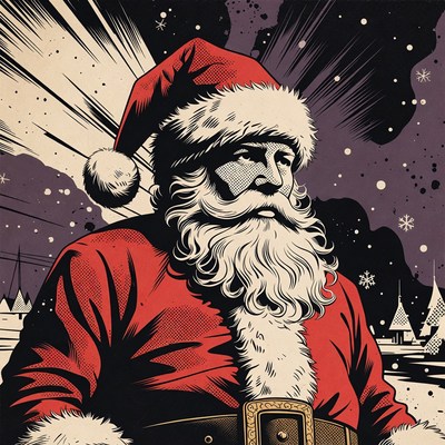 Santa Claus in comic book style