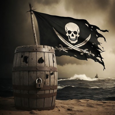 Pirate Flag on Barrel Beach