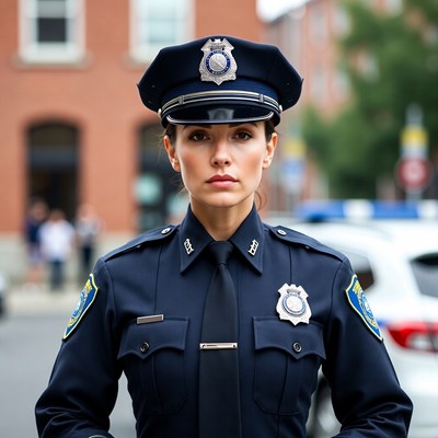 Female police officer in uniform