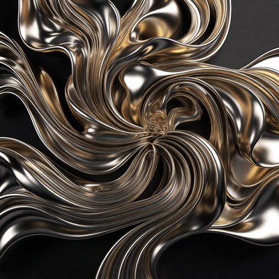 Abstract metallic gold swirl