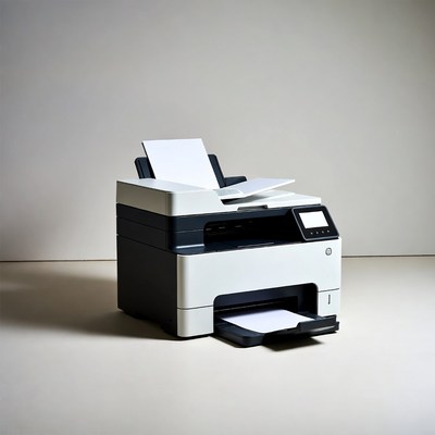 Modern Black and White Multifunction Printer
