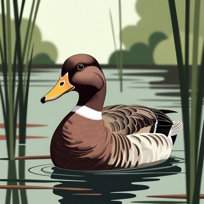Mallard Duck in Reeds