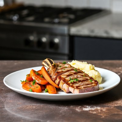 Grilled Pork Chop with Mashed Potatoes