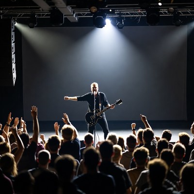 Man playing guitar on stage