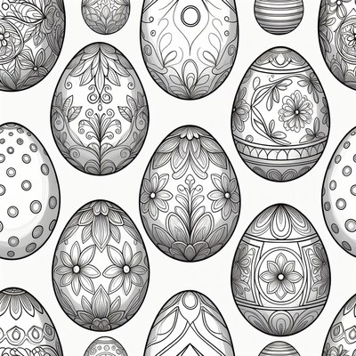 Decorated Easter Eggs Pattern