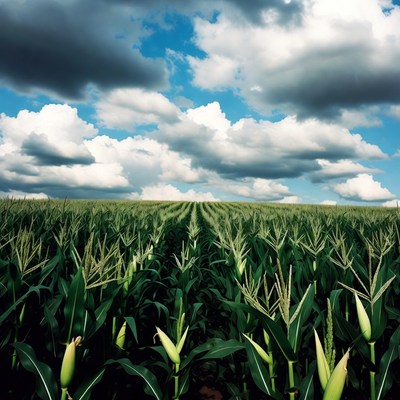 Corn Field Under Dramatic Sky