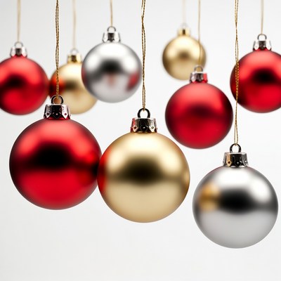Hanging Red Gold Silver Christmas Ornaments
