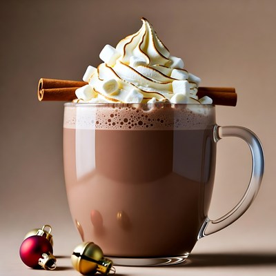 Hot Chocolate with Whipped Cream and Cinnamon