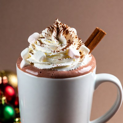 Hot Chocolate with Whipped Cream and Cinnamon