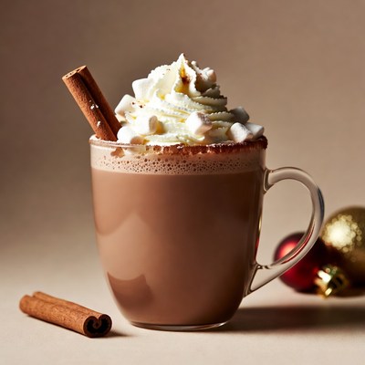 Hot Chocolate with Whipped Cream and Cinnamon