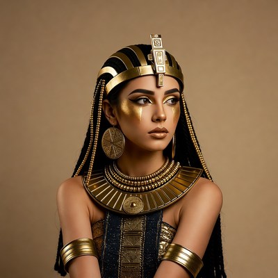 Egyptian Woman in Gold Headdress