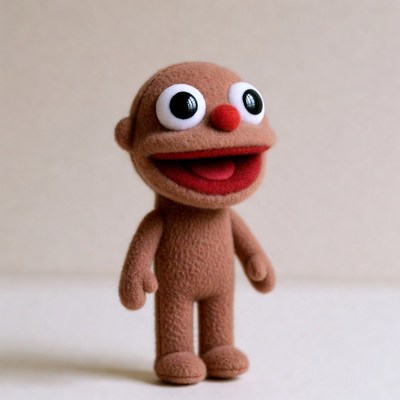 Brown Felt Elmo Plush Toy