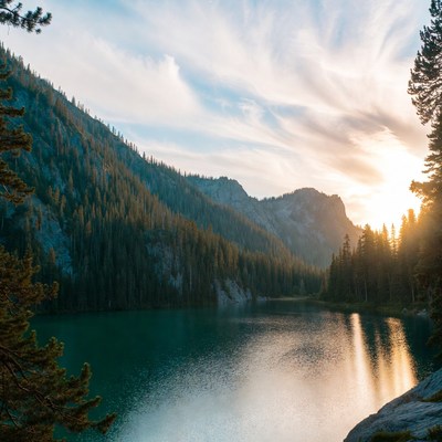 Mountain Lake at Sunset